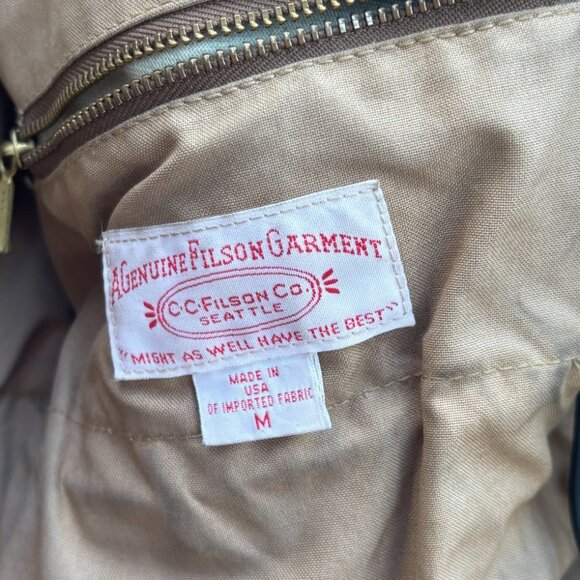 Filson Tin Cloth Field Jacket Mens M Waxed Hunting Made in USA - Picture 3 of 9